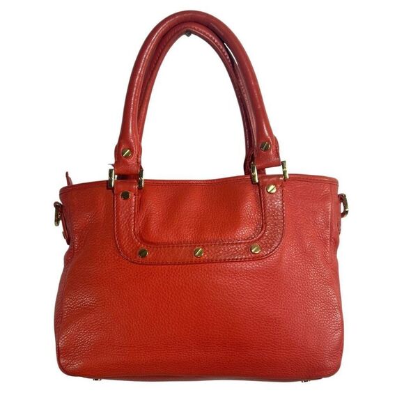 Tory Burch Shoulder or Hand Bag Color Red Leather Gold detail Amanda Bag - Picture 6 of 11